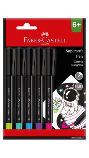 CANETA SUPERSOFT PEN 05 CORES 1.0MM FABER-CASTELL