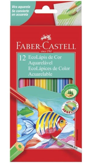 LAPIS DE COR 12 CORES AQUARELAVEL FABER-CASTELL
