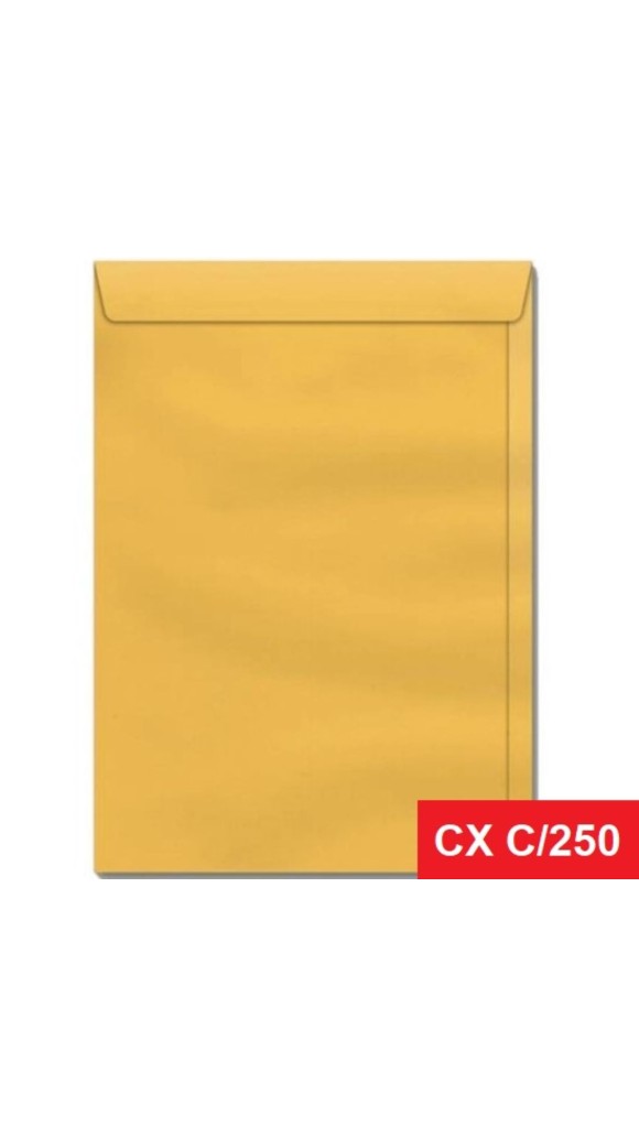 ENVELOPE SACO 240X340 OURO CAIXA C/250 UNID.