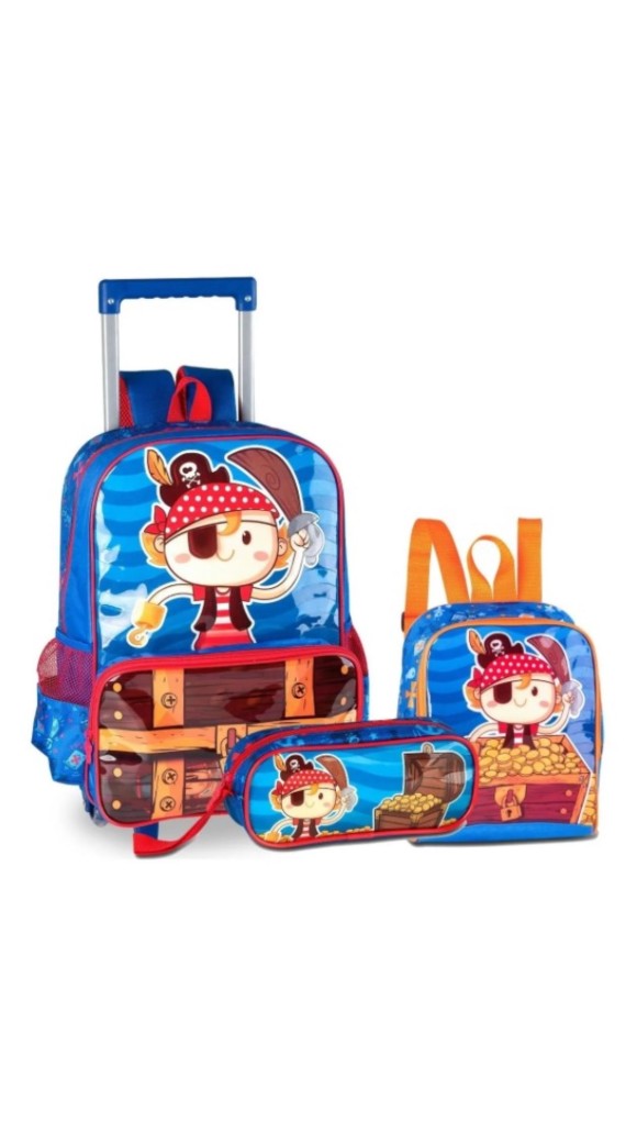 KIT MOCHILA + ESTOJO + LANCHEIRA CLIO PIRATINHA PT3072KT