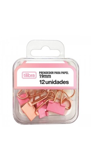 PRENDEDOR TILIBRA 19MM ROSA PASTEL BL/12
