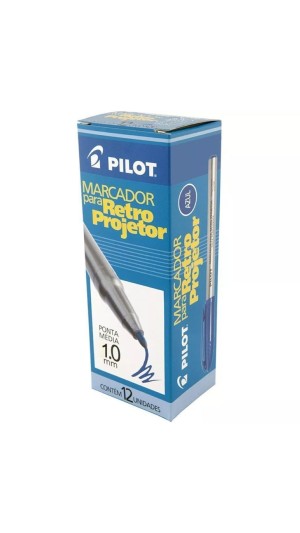 MARCADOR RETRO PROJETOR 1.0 FINA PILOT CAIXA C/12 UNID.