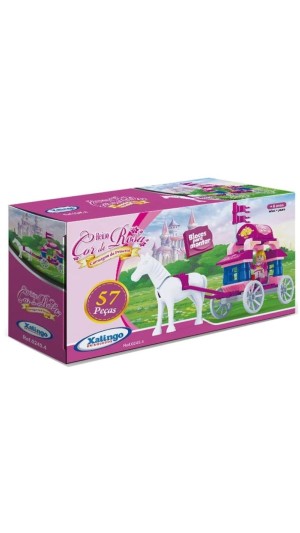 BLOCOS DE MONTAR REINO COR DE ROSA CARRUAGEM DA PRINCESA 57 PÇS