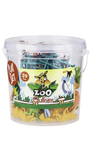 BALDE ZOOLOGICO PLAYSET 30PÇS GULLIVER
