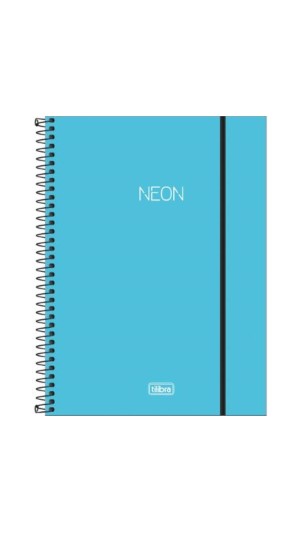 CADERNO UNIVERSITÁRIO CAPA PLÁSTICA ESPIRAL NEON 10X1 10M 160F.2023 TILIBRA