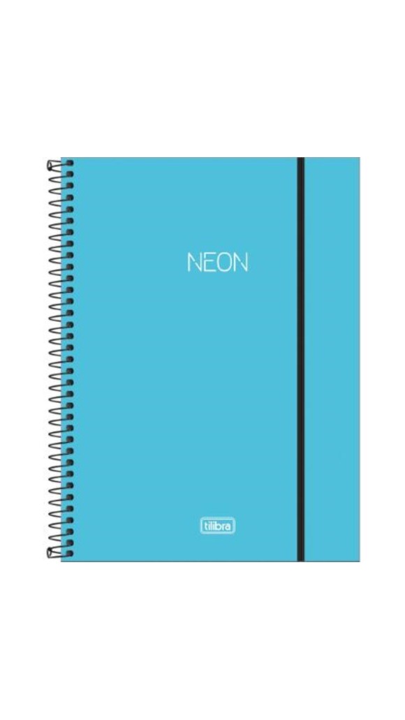 CADERNO UNIVERSITÁRIO CAPA PLÁSTICA ESPIRAL NEON 10X1 10M 160F.2023 TILIBRA