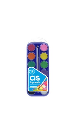 AQUARELA PASTILHA 12 CORES CIS