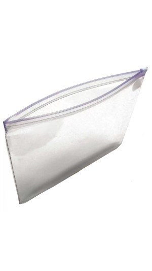 MALOTE C/ZIPER HORIZONTAL PEQUENO CRISTAL 245X130