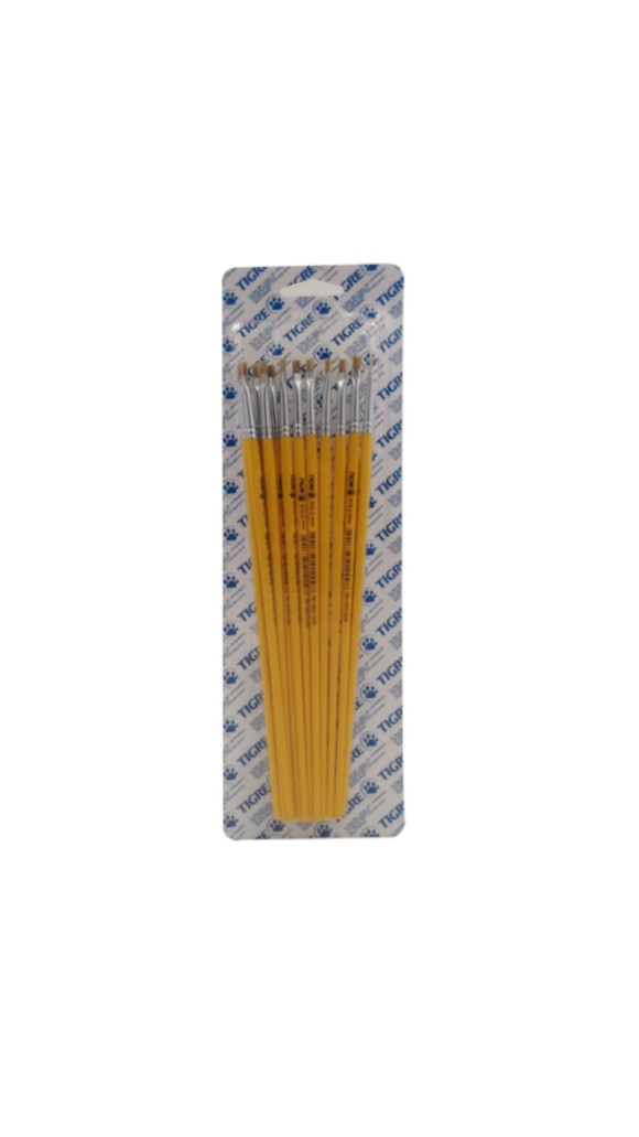PINCEL CHATO 815 N.02 LONGO AMARELO TIGRE PCT C/12 UNID.