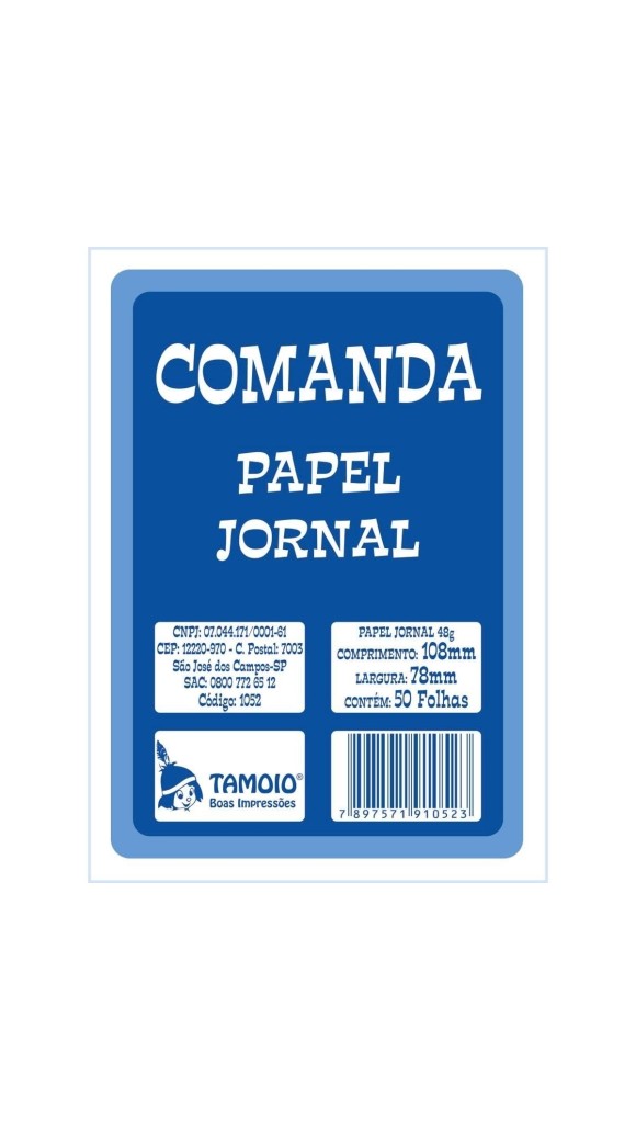 BLOCO RASCUNHO COMANDA JORNAL 78X108 50F.