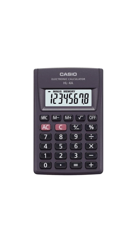 CALCULADORA DE BOLSO CASIO DIGITAL PORTATIL HL-4A-W