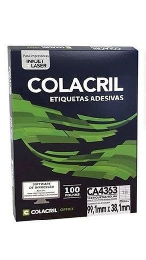 ETIQUETA INK/LASER A4 014 POR FOLHA 38,1X99,1 CAIXA C/100 FLS