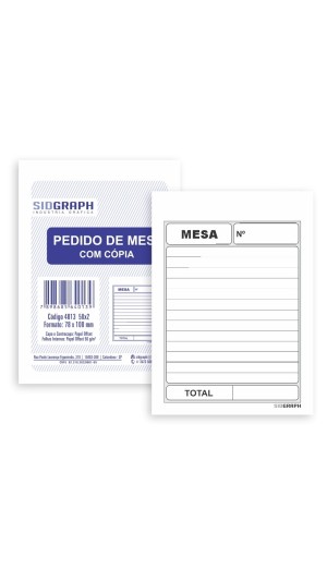 PEDIDO DE MESA 78X108 50F.