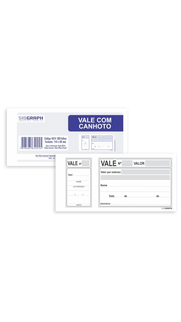 VALE COM CANHOTO 144X69 100F
