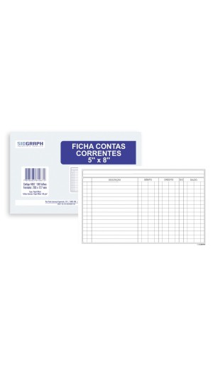 FICHA CONTA CORRENTE 5X8 100F SIDGRAPH