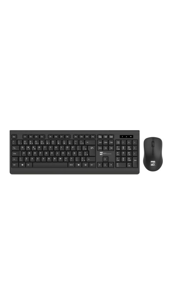 COMBO TECLADO E MOUSE SEM FIO KM1913 R8 PRETO