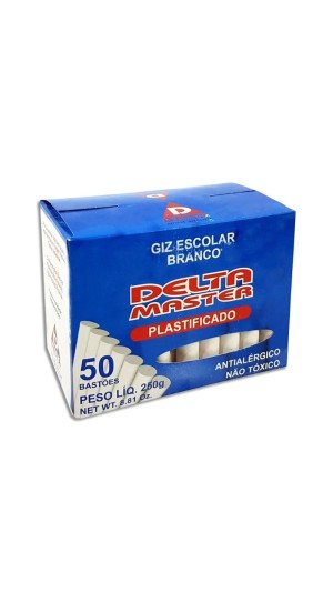 GIZ LOUSA PLAST.BRANCO 50 UNID. DELTA
