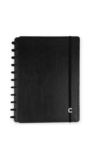 CADERNO INTELIGENTE CAPA DURA FEM.80F GRANDE BLACK