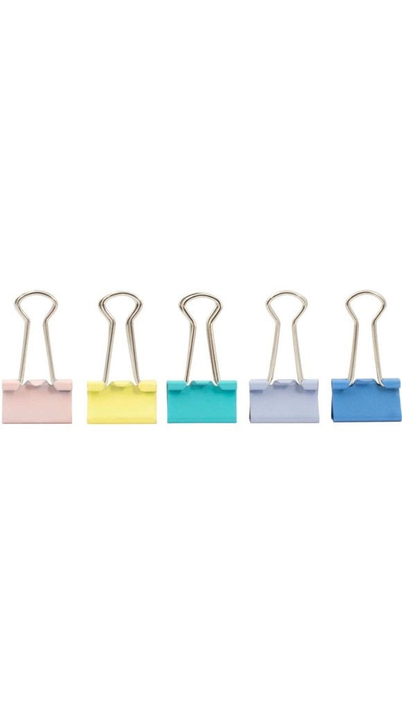 PRENDEDOR BINDER CLIPS 19MM PASTEL C/8 UNID.