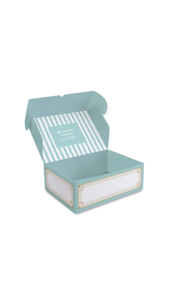 CAIXA P/PRESENTE RETANGULAR REALCE M 25X17X8,5CM CROMUS