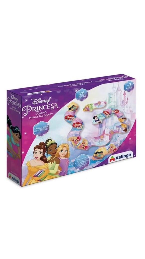 DOMINÓ DISNEY PRINCESAS 28 PÇS EM MADEIRA