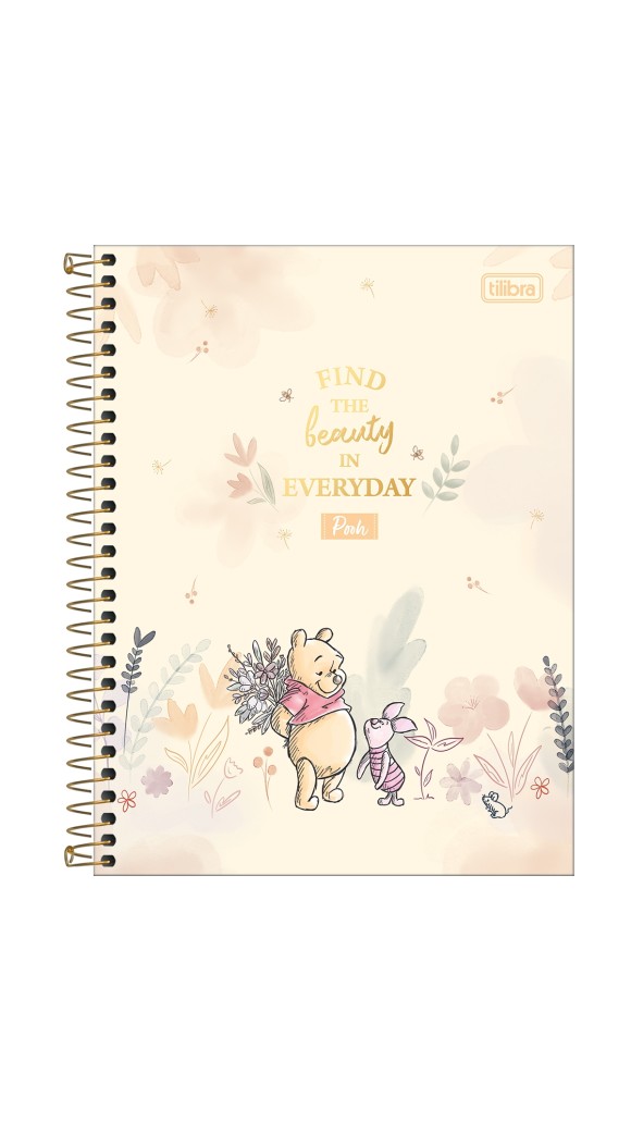 CADERNO COLEGIAL CAPA DURA ESPIRAL FEM.10X1 POOH 160F.2023 TILIBRA