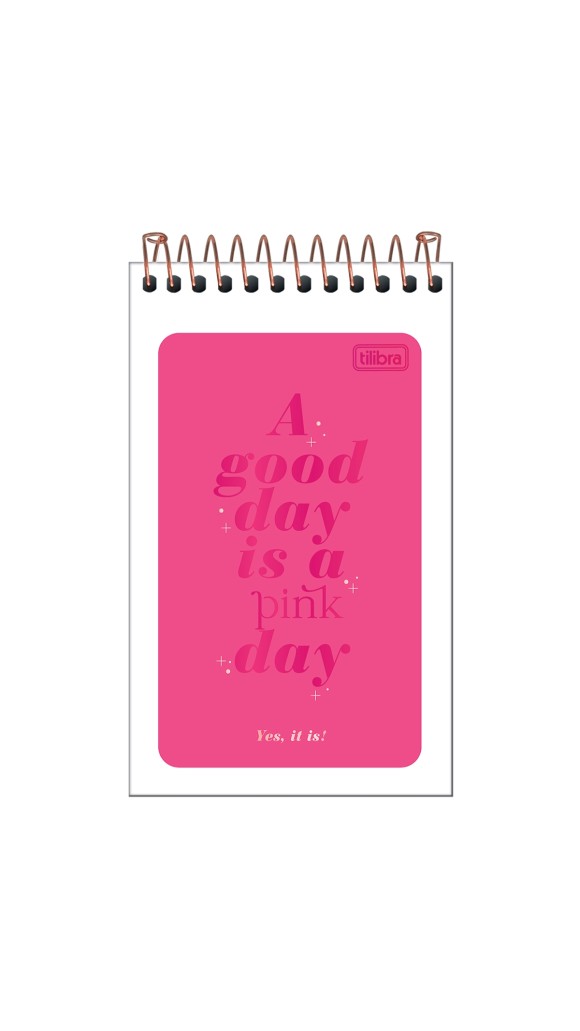 CADERNETA CAPA DURA ESPIRAL FEM.LOVE PINK 80F.2023