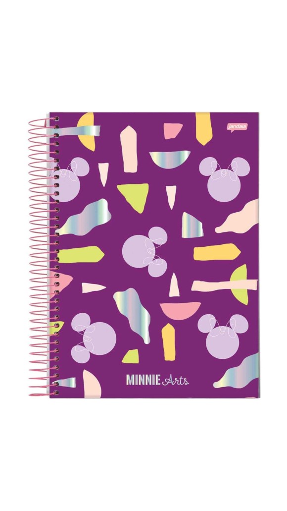 CADERNO UNIVERSITÁRIO CAPA DURA ESPIRAL FEM.10X1 MINNIE ARTS 160F.2023 JANDAIA