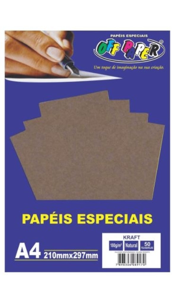PAPEL IMP.KRAFT NATURAL A4 180G 50 FLS
