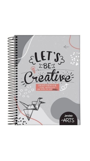 CADERNO ESPIRAL CAPA DURA FEM.1X1 SKETCHBOOK SEM PAUTA FOLHAS PRETA 80F.2023 JANDAIA