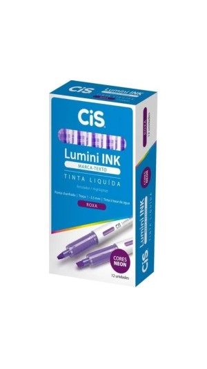 MARCA TEXTO LUMINI INK NEON CIS CAIXA C/12 UNID