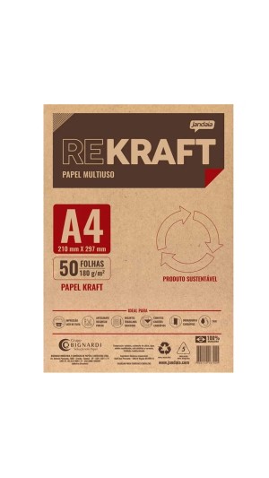 PAPEL PARA IMPRESSÃO KRAFT A4 180G 50 FLS JANDAIA