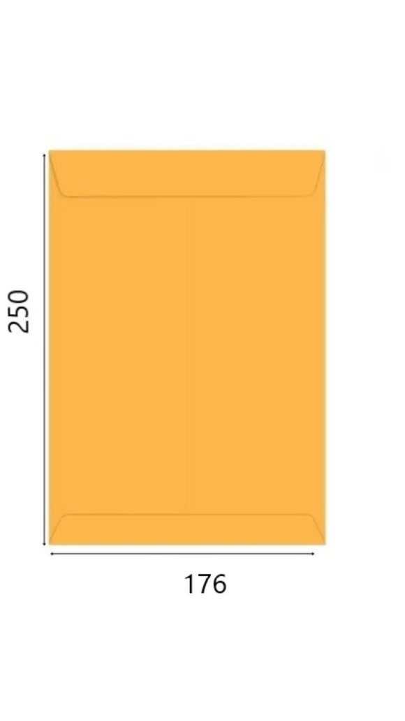 ENVELOPE SACO 176X250 OURO FORONI PACOTE C/10 UNID.