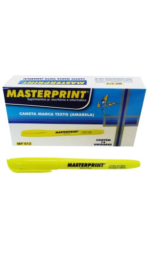 MARCA TEXTO AMARELO MASTERPRINT CAIXA C/12 UNID.