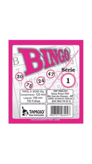 BINGO COLORIDO 100FLS 12X11 PCT C/15 BLOCOS TAMOIO