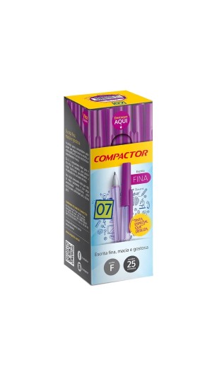 CANETA ESF.ESPECIAL 07 FINA COMPACTOR CAIXA C/25 UNID.