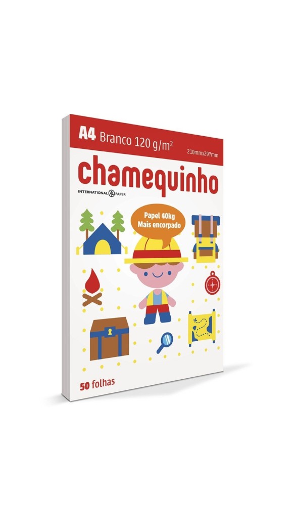PAPEL SULFITE A4 CHAMEQUINHO 120G BRANCO 50F.
