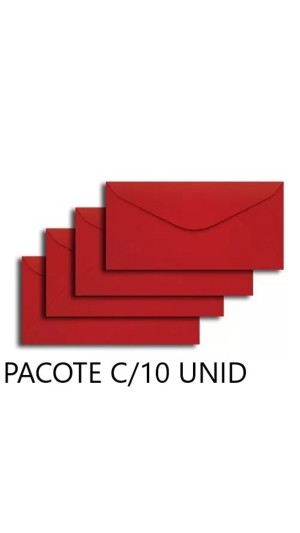 ENVELOPE OFICIO VERMELHO TOQUIO 114X229 SCRITY PACOTE C/10 UNID.