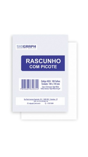 BLOCO RASCUNHO COM PICOTE 104X144 100F.SIDGRAPH