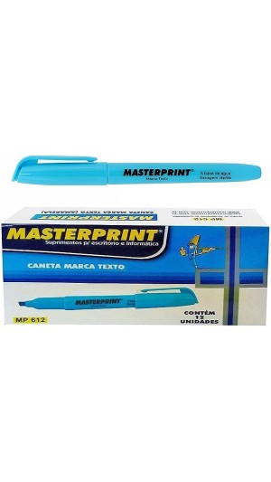MARCA TEXTO AZUL MASTERPRINT CAIXA C/12 UNID.