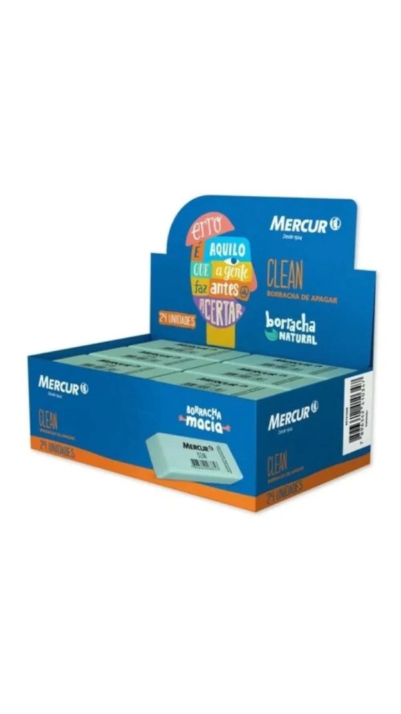 BORRACHA CLEAN MERCUR CAIXA C/24 UNID.