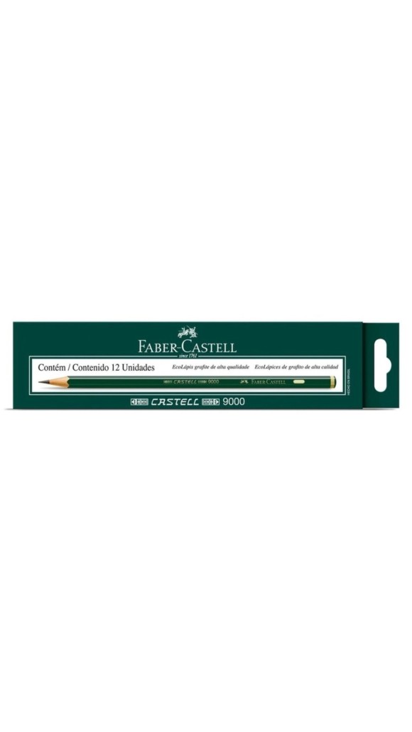 LAPIS DESENHO 9000 3B FABER-CASTELL CAIXA C/12 UNID.