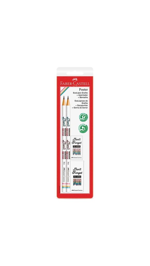 KIT LÁPIS + APONTADOR + BORRACHA COLEÇÃO POSTER BLISTER FABER-CASTELL
