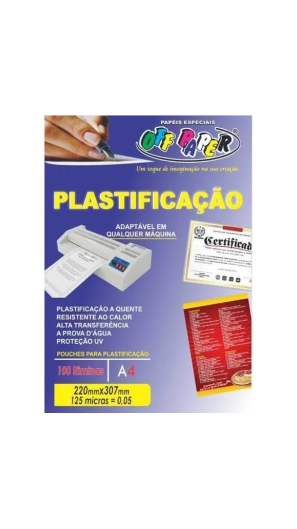 PLASTICO P/PLASTIF.RG 80MMX11MM OFF PAPER PCT C/100 UNID.