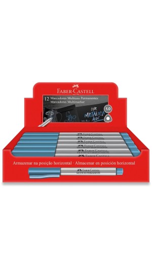 MARCADOR MULTIUSO PERM. 1.0MM METAL FABER-CASTELL CAIXA C/12 UNID.