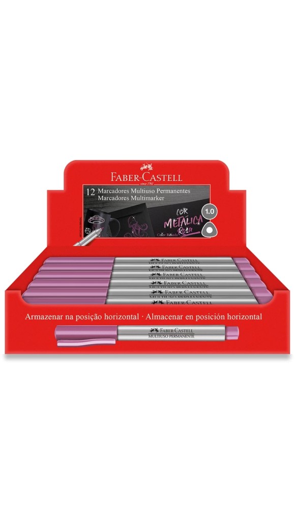 MARCADOR MULTIUSO PERM. 1.0MM METAL FABER-CASTELL CAIXA C/12 UNID.