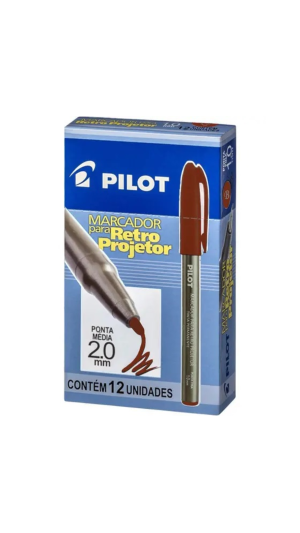 MARCADOR RETRO PROJETOR 2.0 MÉDIA PILOT CAIXA C/12 UNID.