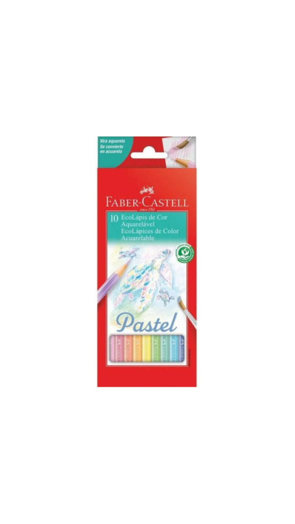 LÁPIS DE COR 10 CORES AQUARELÁVEL PASTEL FABER-CASTELL