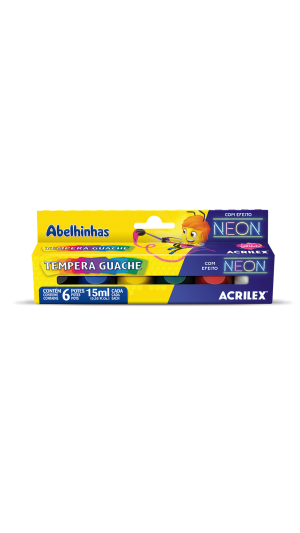 TINTA GUACHE 15ML 06 CORES NEON ACRILEX