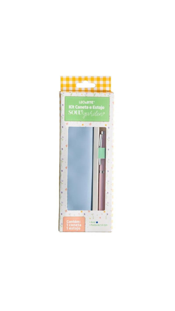 KIT CANETA E ESTOJO SOUL GARDEN 1.0MM LEOARTE